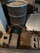 Weed eaters, wood ladder, metal drum