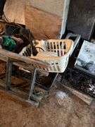 Weed eaters, wood ladder, metal drum