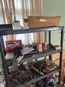 Toolbox with contents, shelf and contents