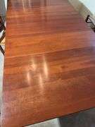 Drop leaf cherry dining table 86”x44” with 15” leaf