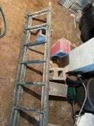 Weed eaters, wood ladder, metal drum