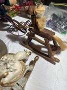 Boyd bears, doll rocking horses, hat etc