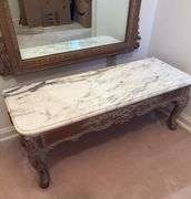 Pier mirror with marble stand 35”x13”x87”