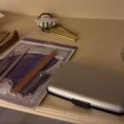 Charger, glass hats, wallets, pins etc