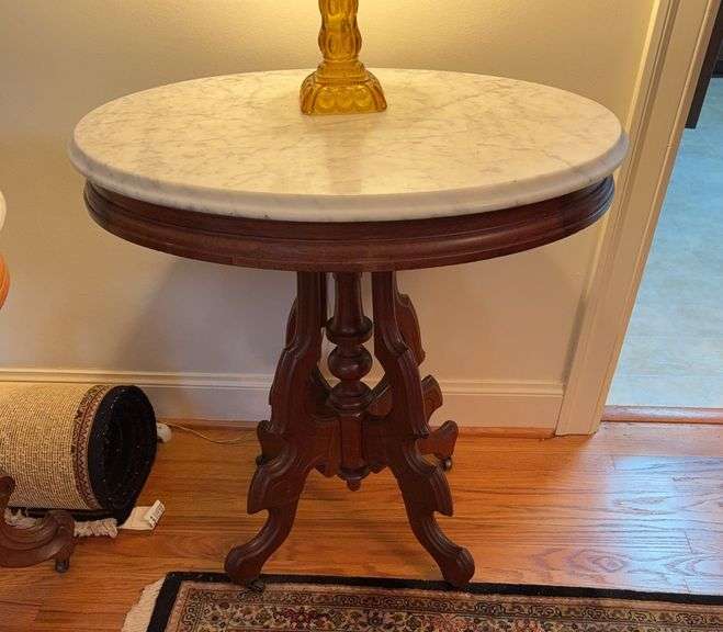 Marble top table 29x22