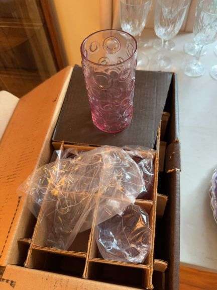 Pink glasses and stems