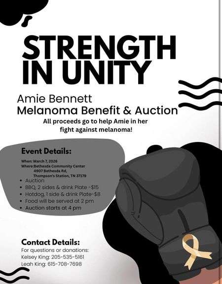 LIVE Benefit Auction For Amie Bennett 