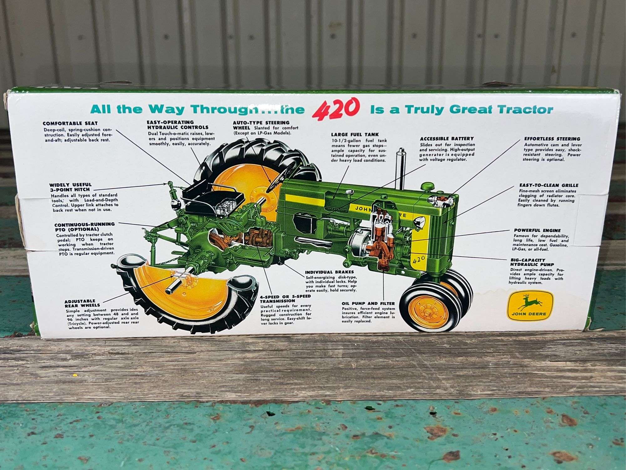 ERTL 1/16 Scale John Deere 420 Tractor w/KBL Disc (NIB) - Gavel  display picture 1