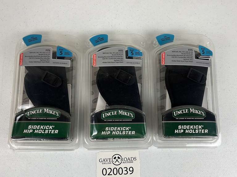 (3) Uncle Mike's Sidekick Hip Holsters Size 5 NIB Gavel Roads Online
