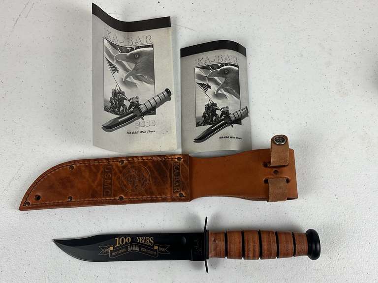 KABAR 100th Anniversary USMC Knife w/Holster NIB Gavel Roads Online