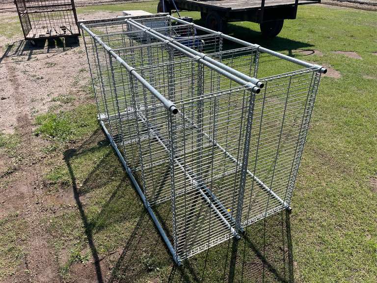 (2) Metal Shelves on Wheels