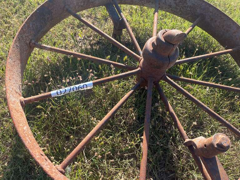(3)  Antique Iron Wheels