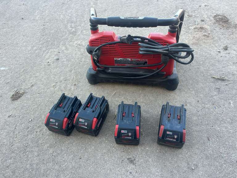 Milwaukee Multi Bay Charger with (4) Batteries