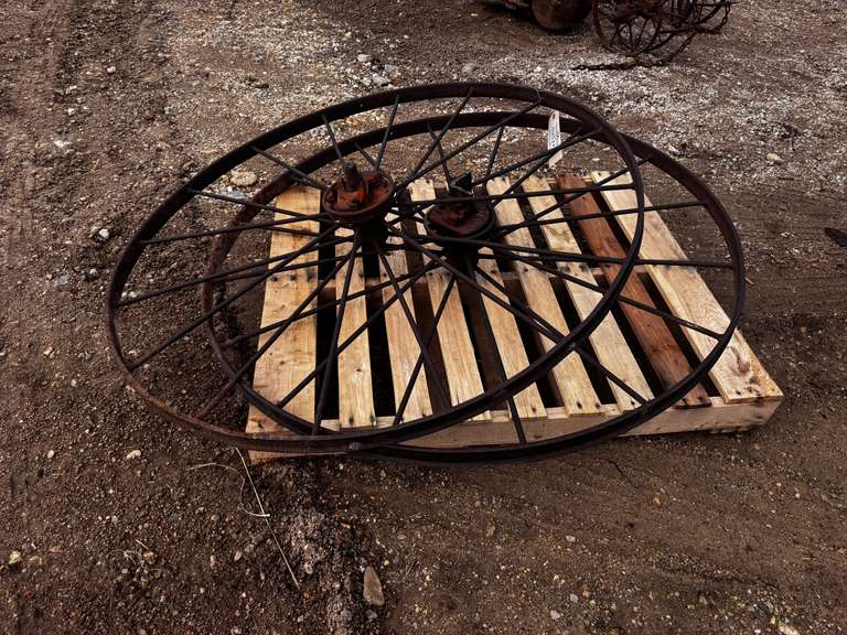 (2) 54" Antique Wagon Wheels