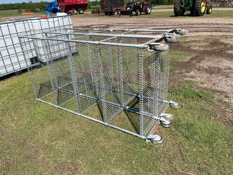 (2) Metal Shelves on Wheels