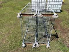 (2) Metal Shelves on Wheels