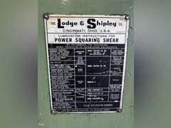 Lodge & Shipley Model 0606 Mild Steel Plate Shear