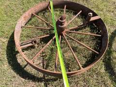 (3)  Antique Iron Wheels