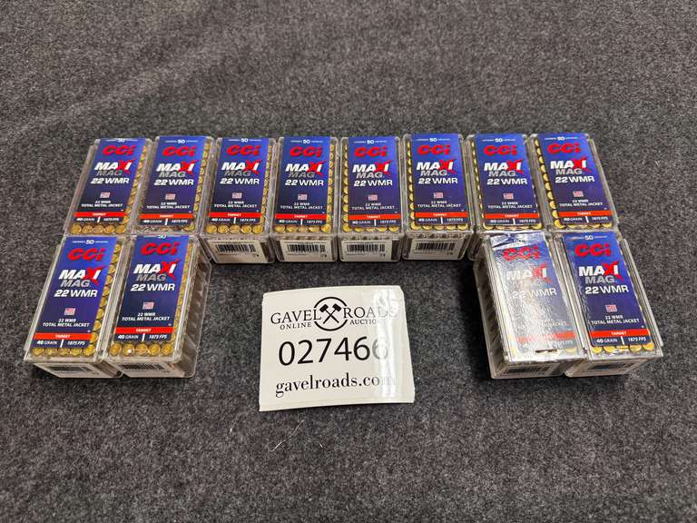 (12) Boxes of 22 WMR Target Ammunition