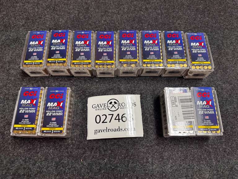 (12) Boxes of 22 WMR Varmint Ammunition