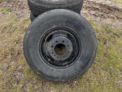 (4) Dual Wheel Trailer Rims w/ 235/80R16 Tires