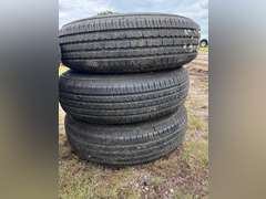 (4) Dual Wheel Trailer Rims w/ 235/80R16 Tires