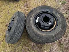 (4) Dual Wheel Trailer Rims w/ 235/80R16 Tires