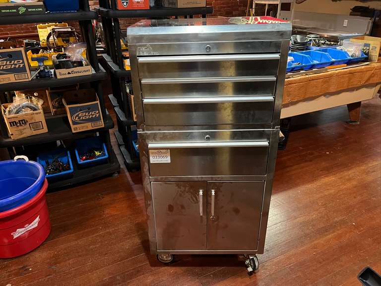 Big Red Jacks Stainless Steel Toolbox on Casters