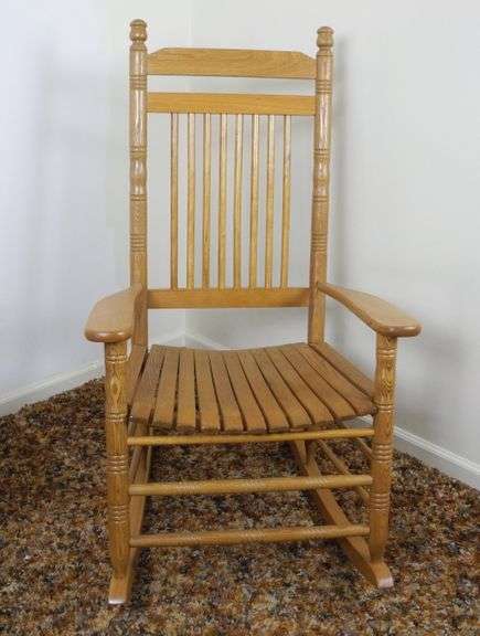 Cracker Barrel Oak Rocking Chair - GC5 Auctions