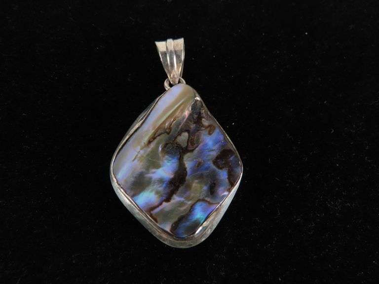 Sterling Silver Wrapped Abalone Shell Pendant - GC5 Auctions
