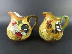 Lot of 2 Maxcera Rooster Milk Pitchers