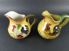 Lot of 2 Maxcera Rooster Milk Pitchers