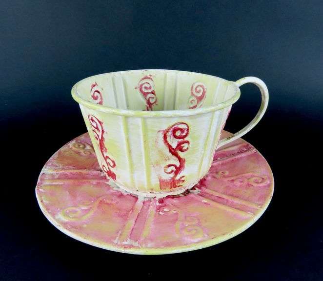 Metal Teacup Planter Décor GC5 Auctions