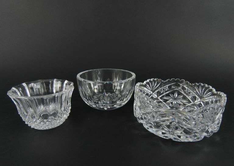 Lot of 3 Cut Crystal Small Bowls GC5 Auctions