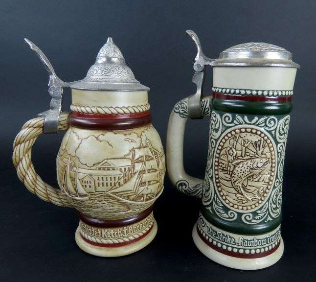 Lot of 2 Vintage Avon Collectible Beer Steins