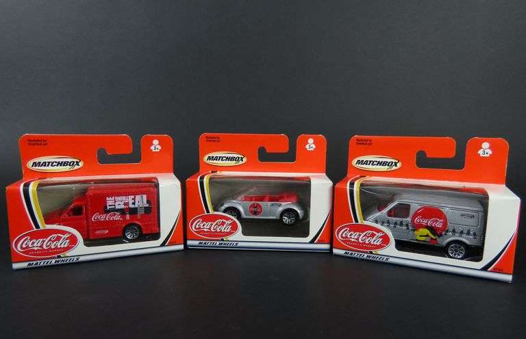 Lot of 3 Collectible Coca-Cola Matchbox Diecast Cars in Package