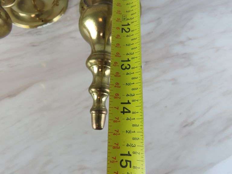Lot of 2 Solid Brass Candle Wall Sconces