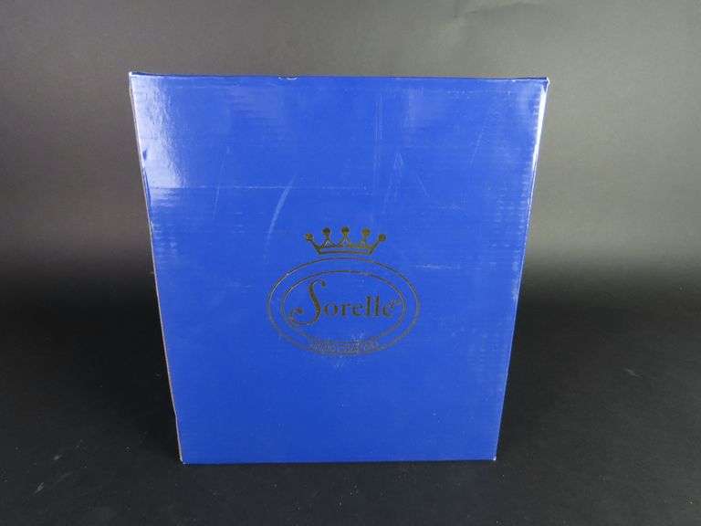 Pair of Beautiful Sorell Handcrafted Crystal Candlesticks in Box