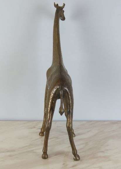 Tall Brass Giraffe Figure