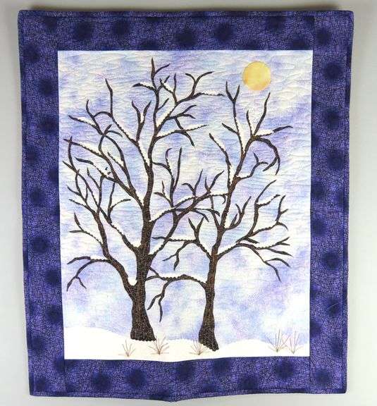 Beautiful Handmade "Snowy Tree" Hanging Art Quilt