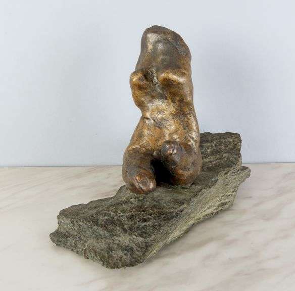 Beautiful Bronze Figure of a Woman on Stone Base