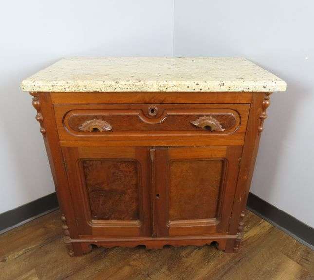 Small Vintage Marble Top Server - See Description