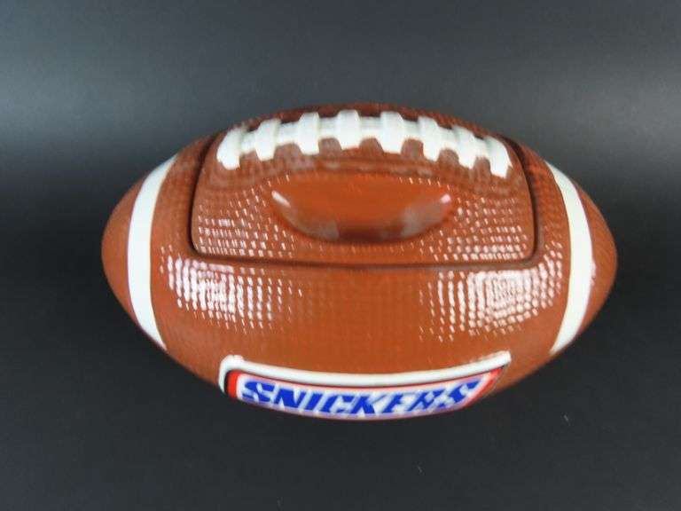 Ceramic Snickers Football Lidded Candy / Cookie Jar