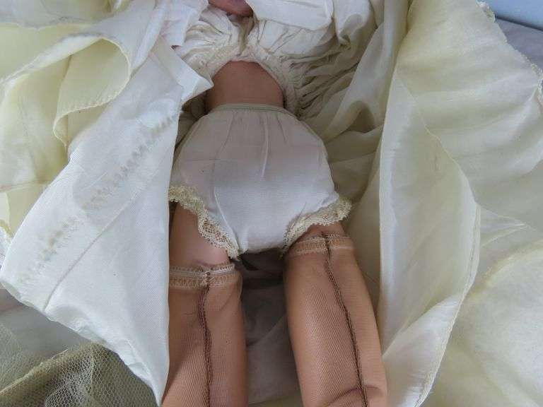 Vintage 20" Doll with Hoop Dress - See Description