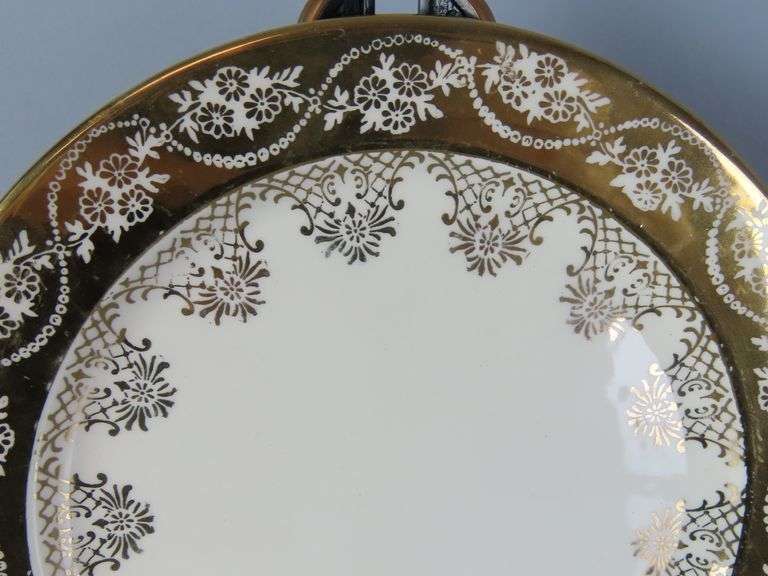 Lot of 2 22K Gold Hand Decorated Plates