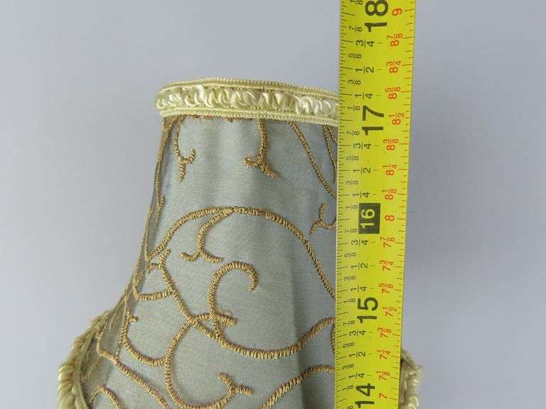 Vintage Candlestick Lamp with Tasseled Shade