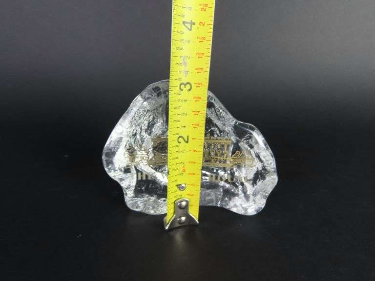 Glass White House Paperweight