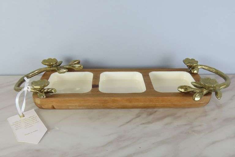 Handcrafted 3 Compartment Condiment Tray - Made in India