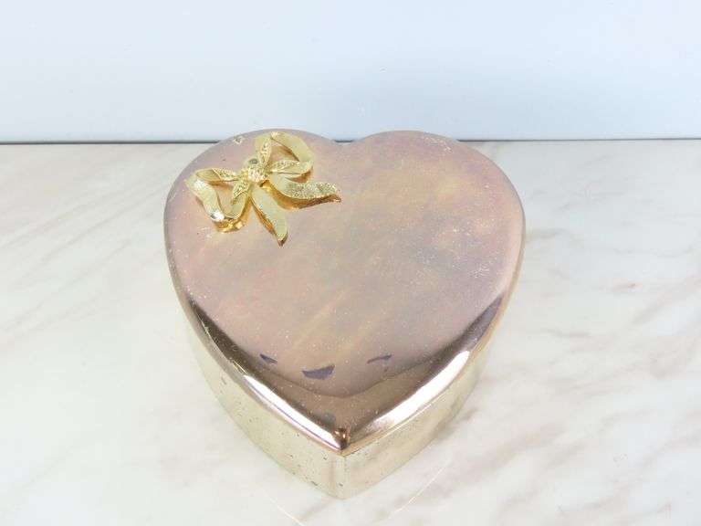Vintage Silvertone Lined Trinket Box