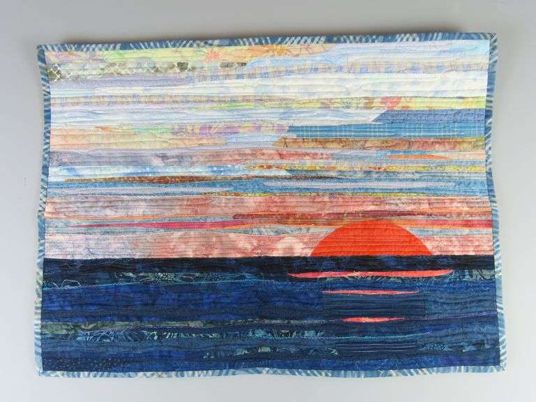 "Here Comes the Sun" Handmade Hanging Art Quilt